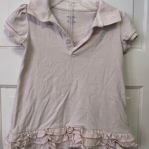 Ralph Lauren Girls' Pink Polo dress with Ruffle Hem